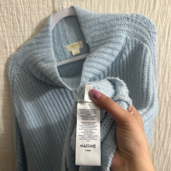 Maeve Light Blue Cowl Neck Sweater Sz sm - Picture 7 of 7